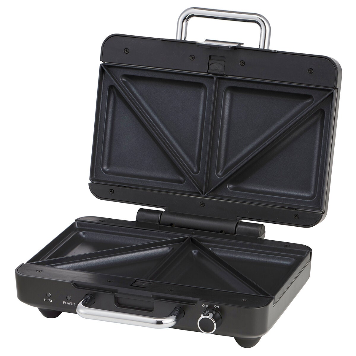 Morphy Richards MultiPress Titanium - 4 Interchangeable Plates, Jaffle, Waffle, Grill & Pie Maker - MREMP4TNM