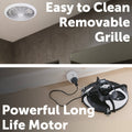 Arlec 250mm White Ceiling Exhaust Fan - 350m3/hr, Ball Bearing 38W, EX25