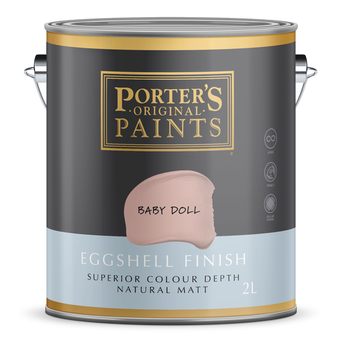 Porter S Baby Doll Washable Paint 2L - Eggshell Finish - 162mm x 156mm x 141mm - SuperSaverAU - view 1