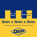 QEP 8mm Square Notch Stainless Steel Tiling Trowel 280 x 115mm