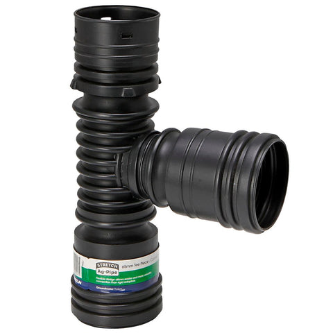 RELN Stretch Ag Pipe 65mm T Piece - Plastic - Flexible - Easy Install - SuperSaverAU - view 1