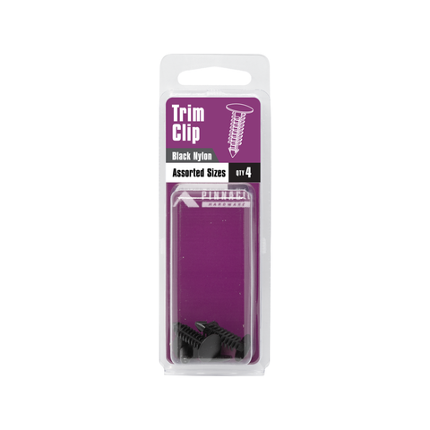 Pinnacle Black Nylon Assorted Trim Clips - 4 Pack