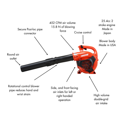 Echo Petrol Blower - 25.4cc - Plastic - Professional Use