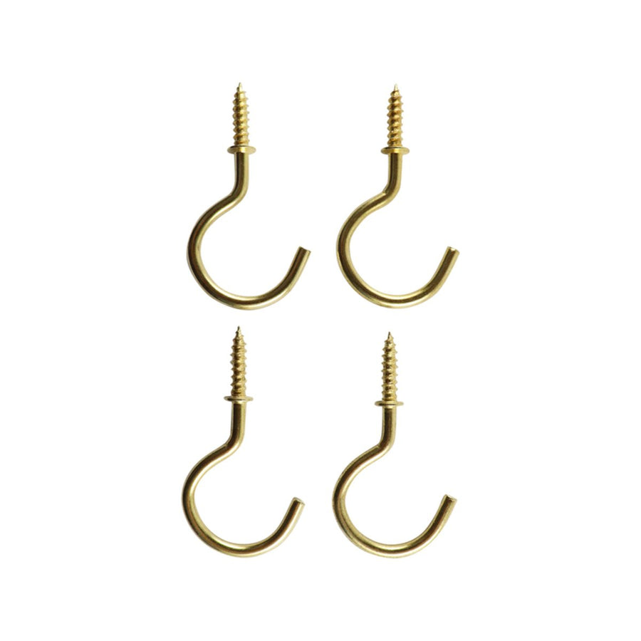 Everhang Cup Hooks - 21mm - Brass Plated - 4 Pack - SuperSaverAU - view 1