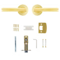 Ikonic Brushed Brass Knurled Passage Lever Set - 1 Pack - 1125mm x 65mm - Adjustable Latch - SuperSaverAU - view 3