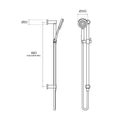 Rogerseller Tonic Hand Shower on Rail - Brushed Nickel Finish - 3 Star Water Rating - 3506003007