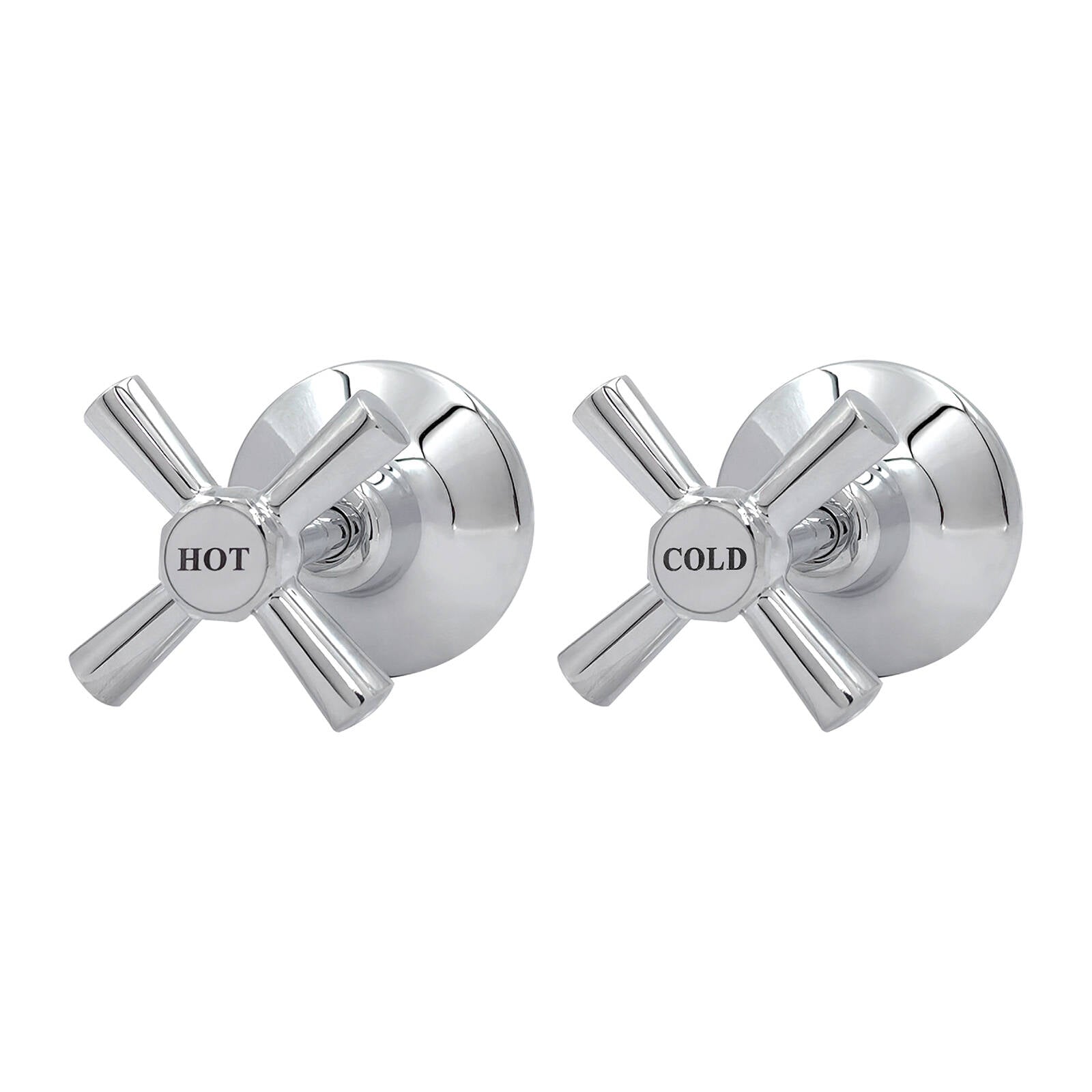 Shaw & Mason Chrome Easy Clean Wall Top Assembly - Pair, Brass