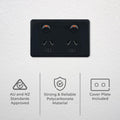 DETA Black Double Power Point - Polycarbonate Indoor 10A 250V