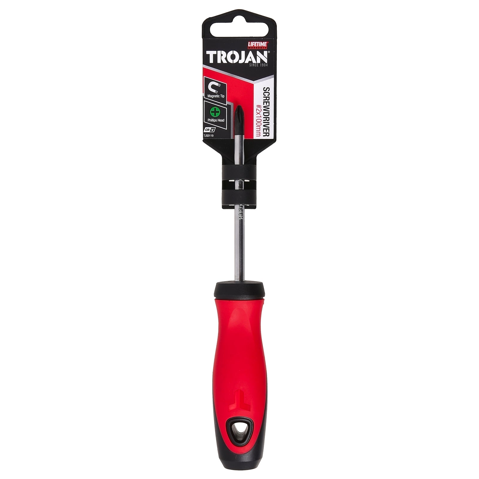 Trojan 100mm No.2 Phillips Screwdriver, CRV Shaft