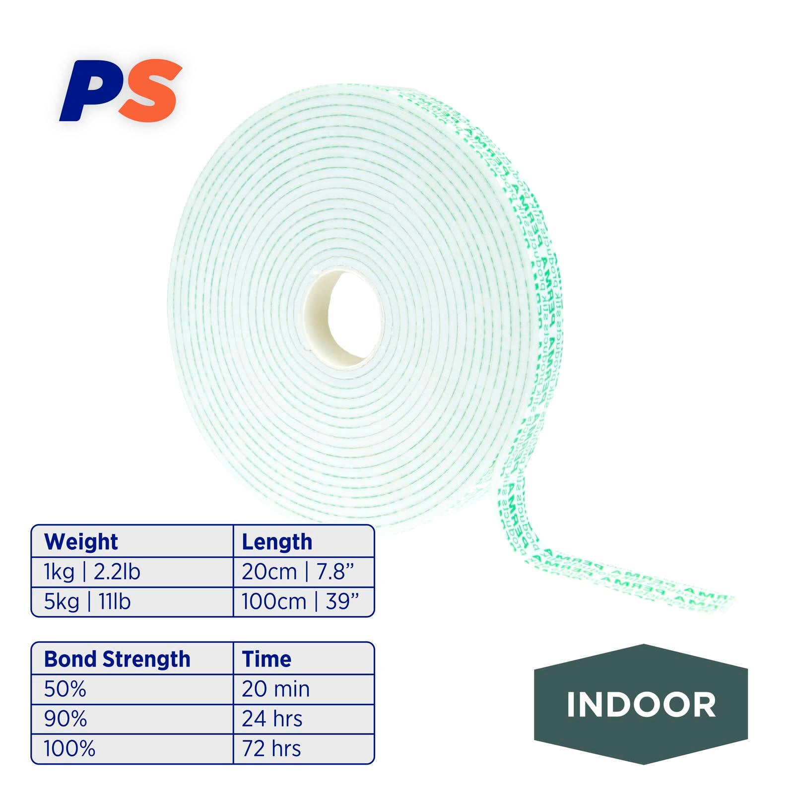 Permastik 12mm x 5m Foam Indoor Mounting Tape Roll White
