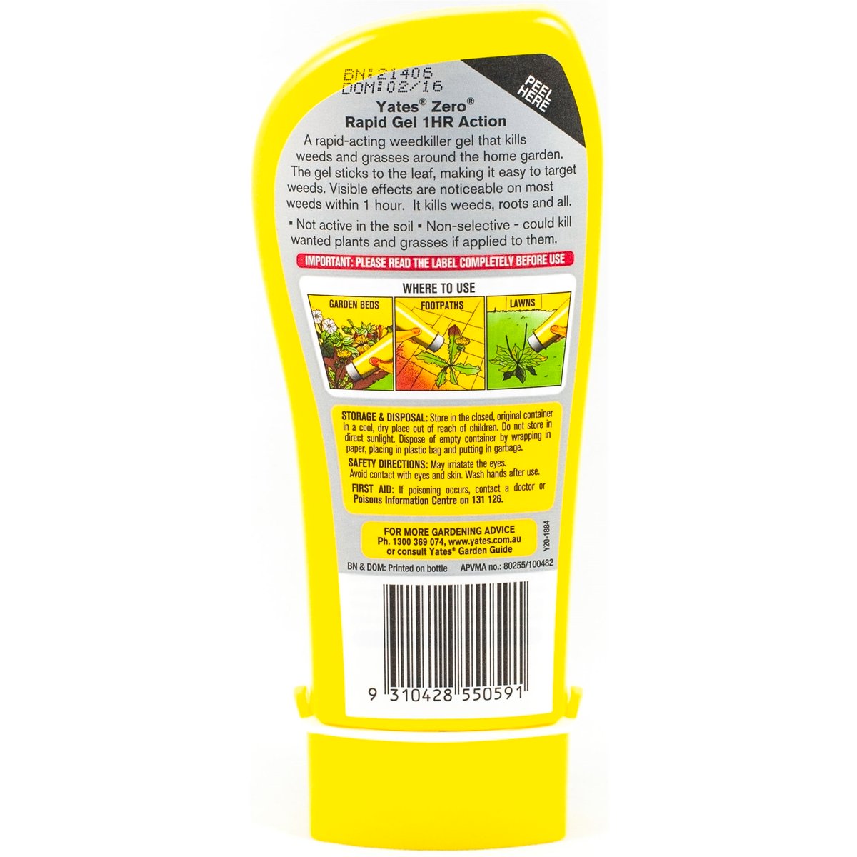 Yates Zero Rapid Gel 200ml Weed Killer 1 Hour Action Easy Apply - SuperSaverAU - view 2