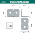 Carinya Galvanised Angle Make a Bracket 8 Pack 25x25x40mm Silver - SuperSaverAU - view 4