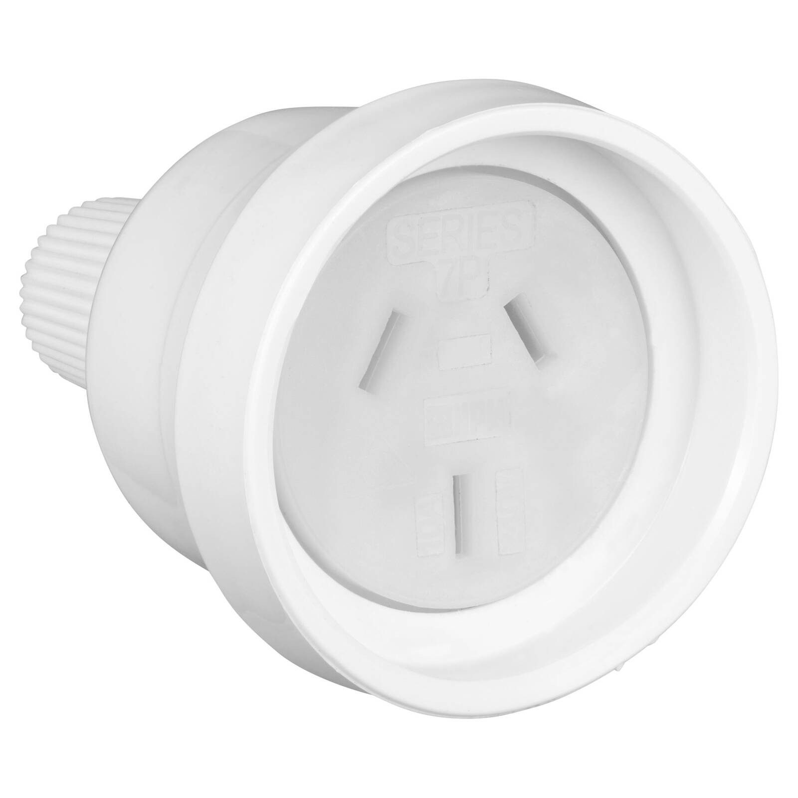 HPM 10A Rear Entry Extension Socket, White 8mm Cable