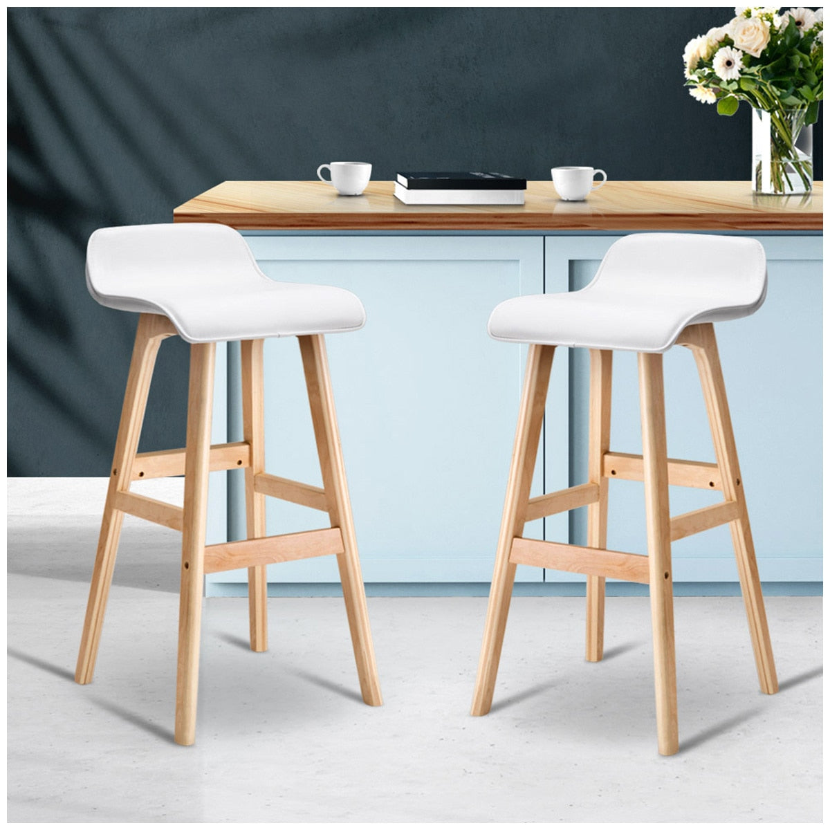 Artiss White Sliva Barstool 2 Pack - SuperSaverAU - view 7