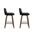 Artiss Black/Walnut Felipe Barstool 2 Pack