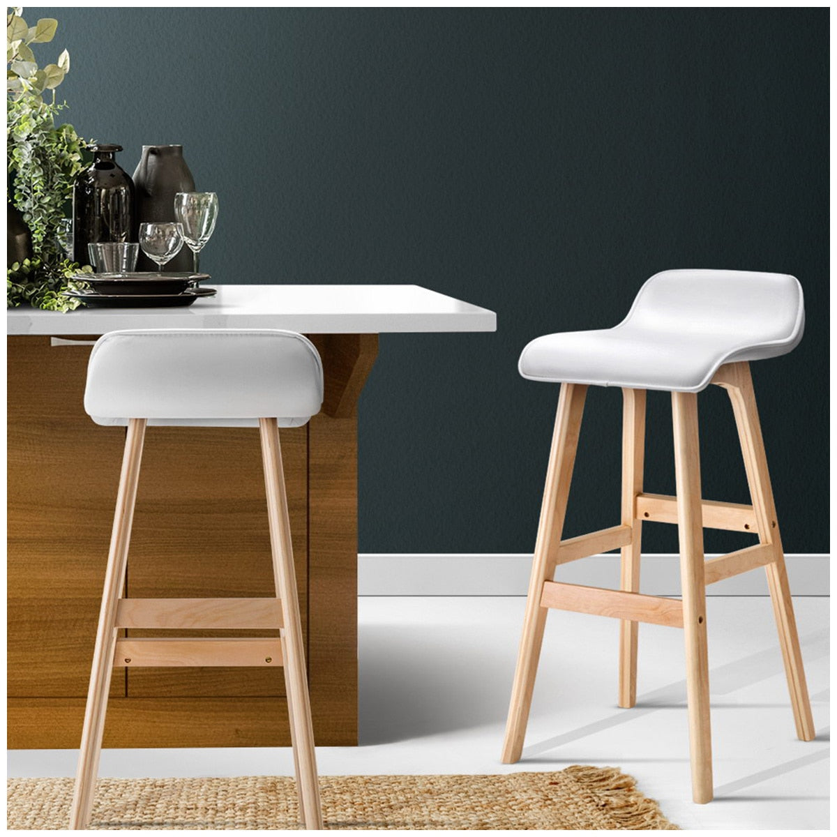 Artiss White Sliva Barstool 2 Pack