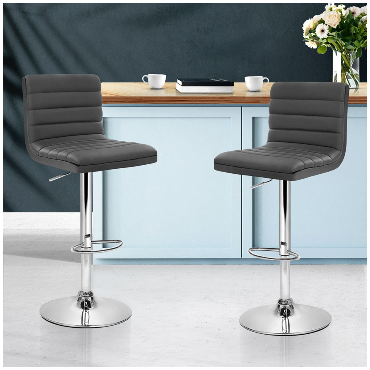 Artiss Grey Arne Barstool 2 Pack - SuperSaverAU - view 5