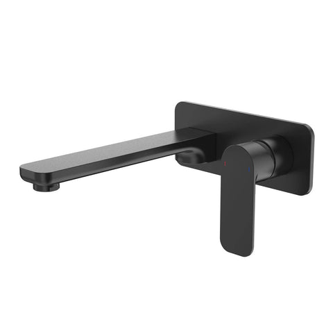 Caroma Luna Wall Basin Mixer - Lead Free Brass - 180mm x 122mm x 230mm - Satin Black - Water Efficient - SuperSaverAU - view 1