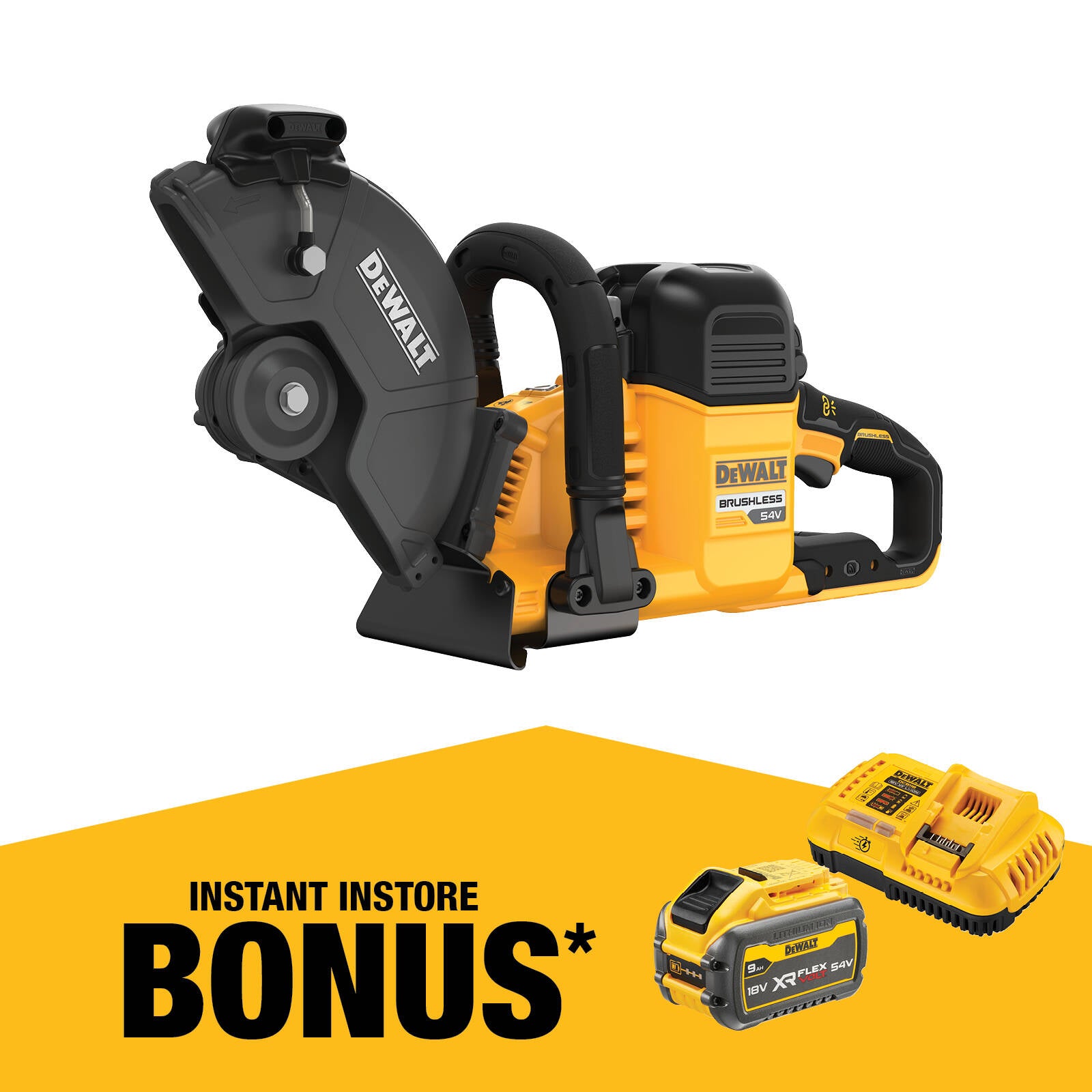 DeWALT 54V XR FLEXVOLT Brushless 230mm Concrete Cut Off Saw DCS691N-XJ - Skin Only