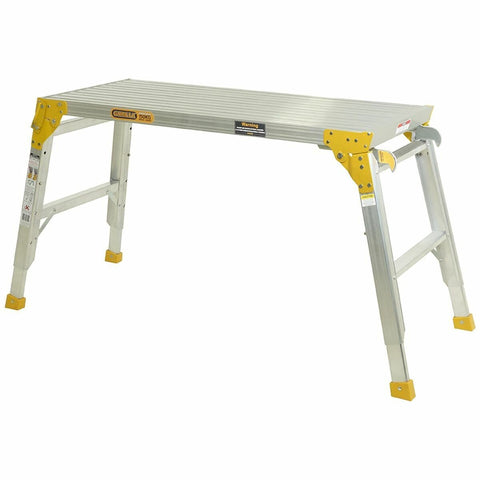 Gorilla aluminium work platform - 450mm wide platform, 0.6-0.9m adjustable height, 150kg load - MW105-I450WB