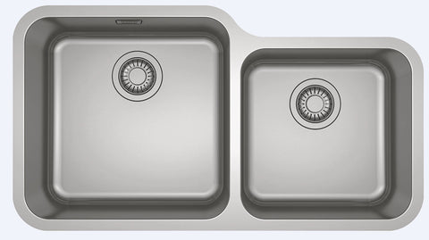 Franke Bell undermount sink with extension drainer - 18/10 stainless steel, 33L capacity - BCX1204235FPC