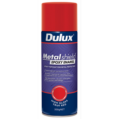Dulux Metalshield Epoxy Enamel Gloss Spray Paint 300g True Red Durable - SuperSaverAU - view 1