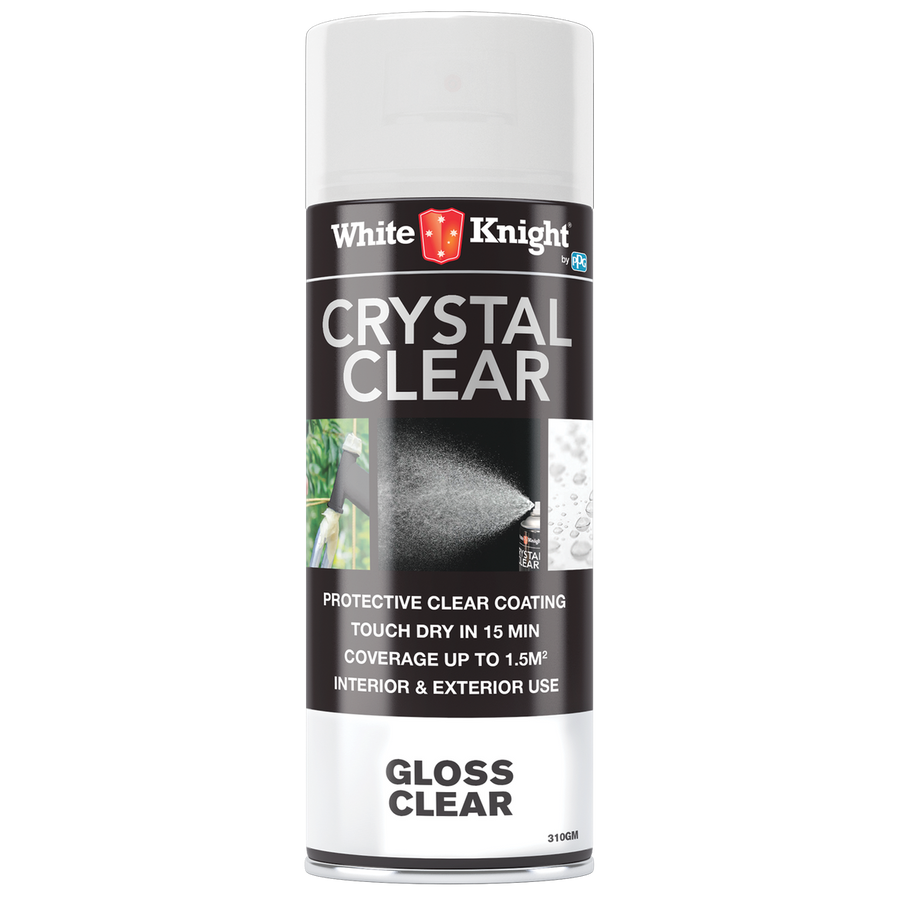 White Knight Crystal Clear Gloss Acrylic Spray Paint 310g Durable Finish - SuperSaverAU - view 1