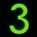 Sandleford Glow In Dark Acrylic House Number 3 - 90mm - Weather Resistant - SuperSaverAU - view 2