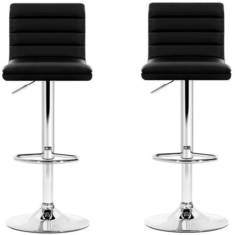 Artiss Black Arne Barstool 2 Pack - Modern Design, PU Leather, Adjustable Height - SuperSaverAU - view 1