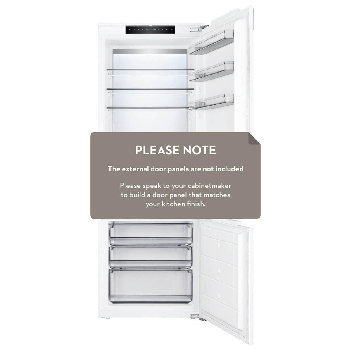 Inalto 341L Integrated Bottom Mount Fridge - Total No Frost, Reversible Door - IIFF341