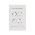 DETA White Quad Vertical Light Switch 4 Gang Polycarbonate Indoor