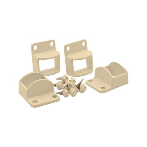 ProtectorAl 38 x 25mm Primrose Aluminium Pool and Garden Fence Panel Brackets - 4 Pack