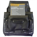 Craftright 10 Pocket Riggers Tool Pouch Belt, Dark Tan Leather, with Tape Holder