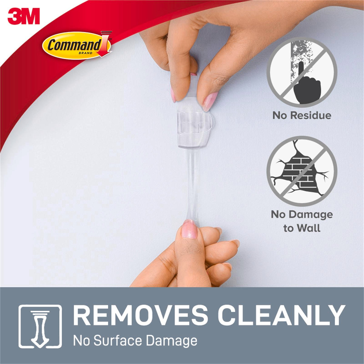 Command Clear Adhesive Round Cord Clips - 4 Pack, Cable Management