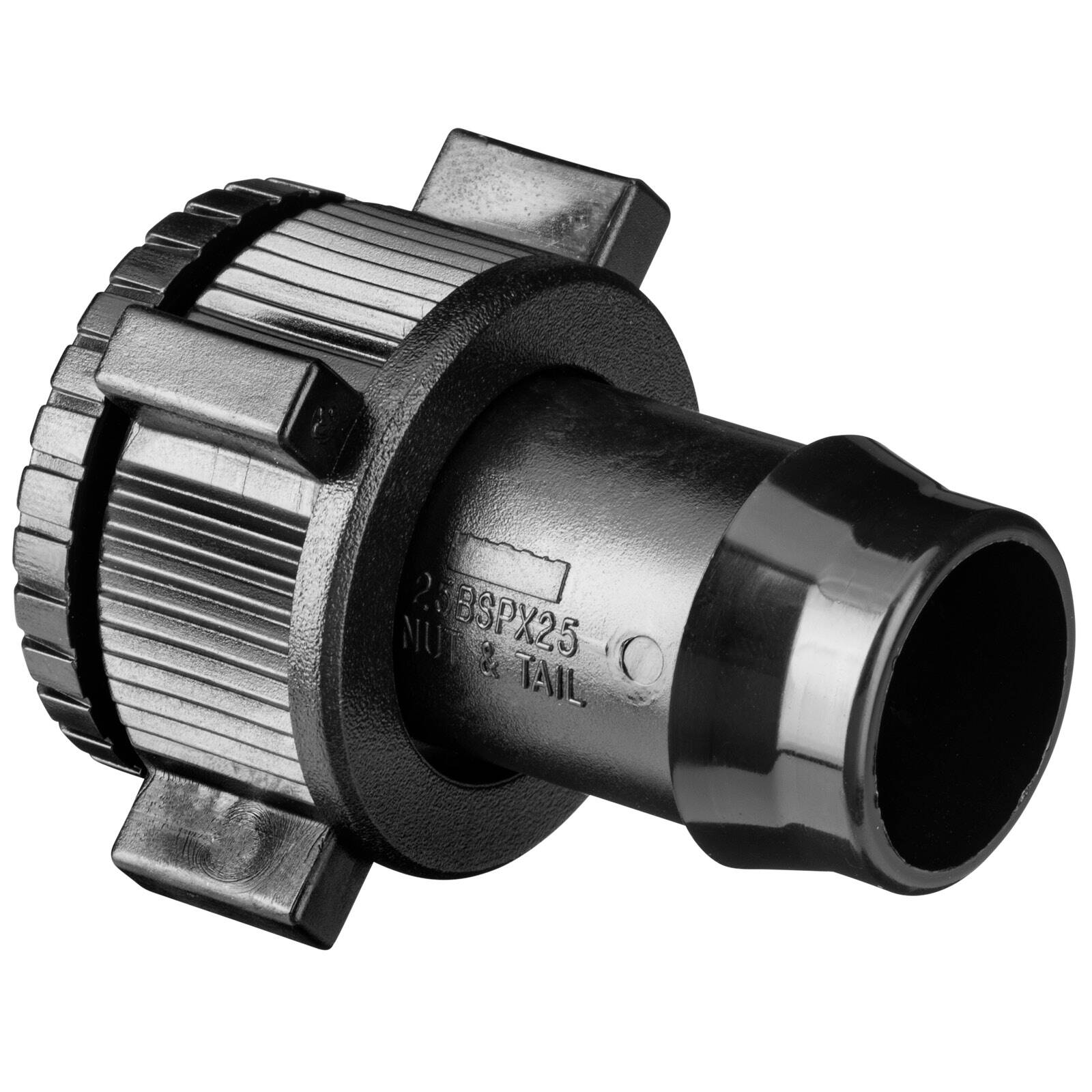 Pope 25mm Poly Nut and Tail Black BSP Tap Connector Fitting