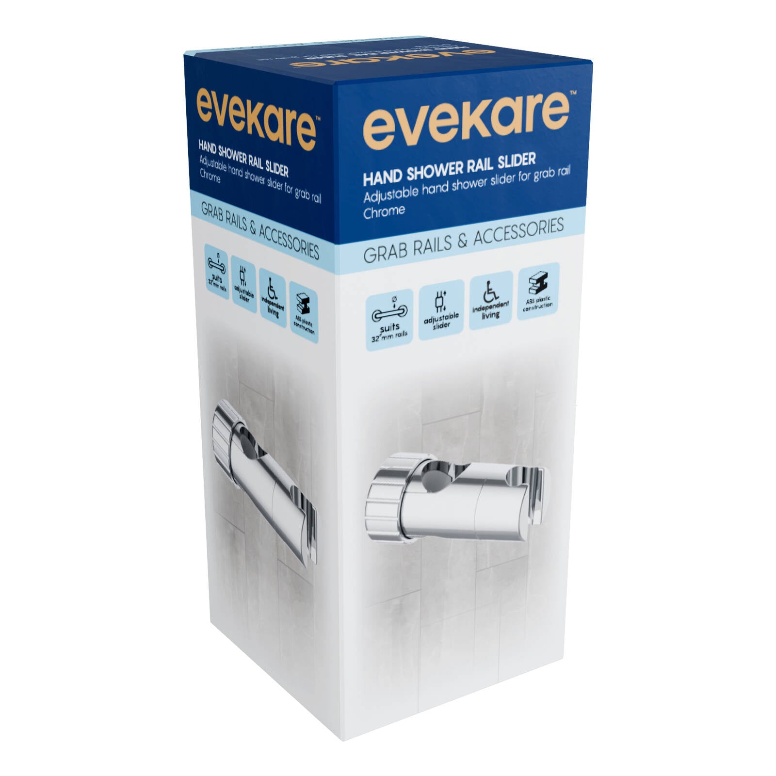 Evekare 32mm Chrome Shower Slider for Grab Rail
