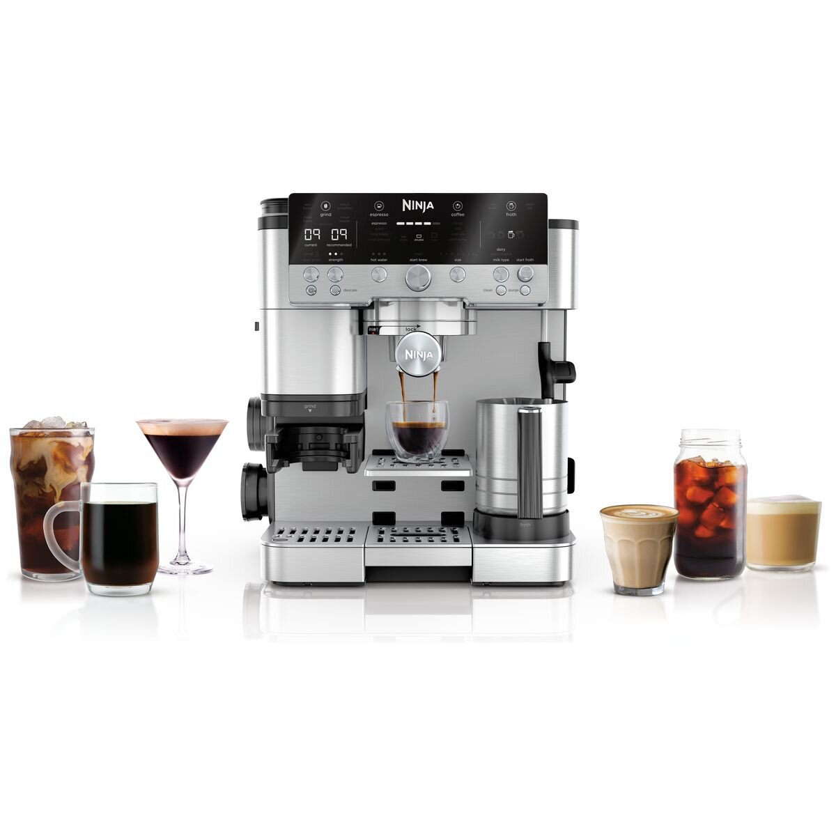 Ninja Luxe Cafe Premier Espresso Machine - Stainless Steel - Built-In Grinder and Scale - ES601ANZ