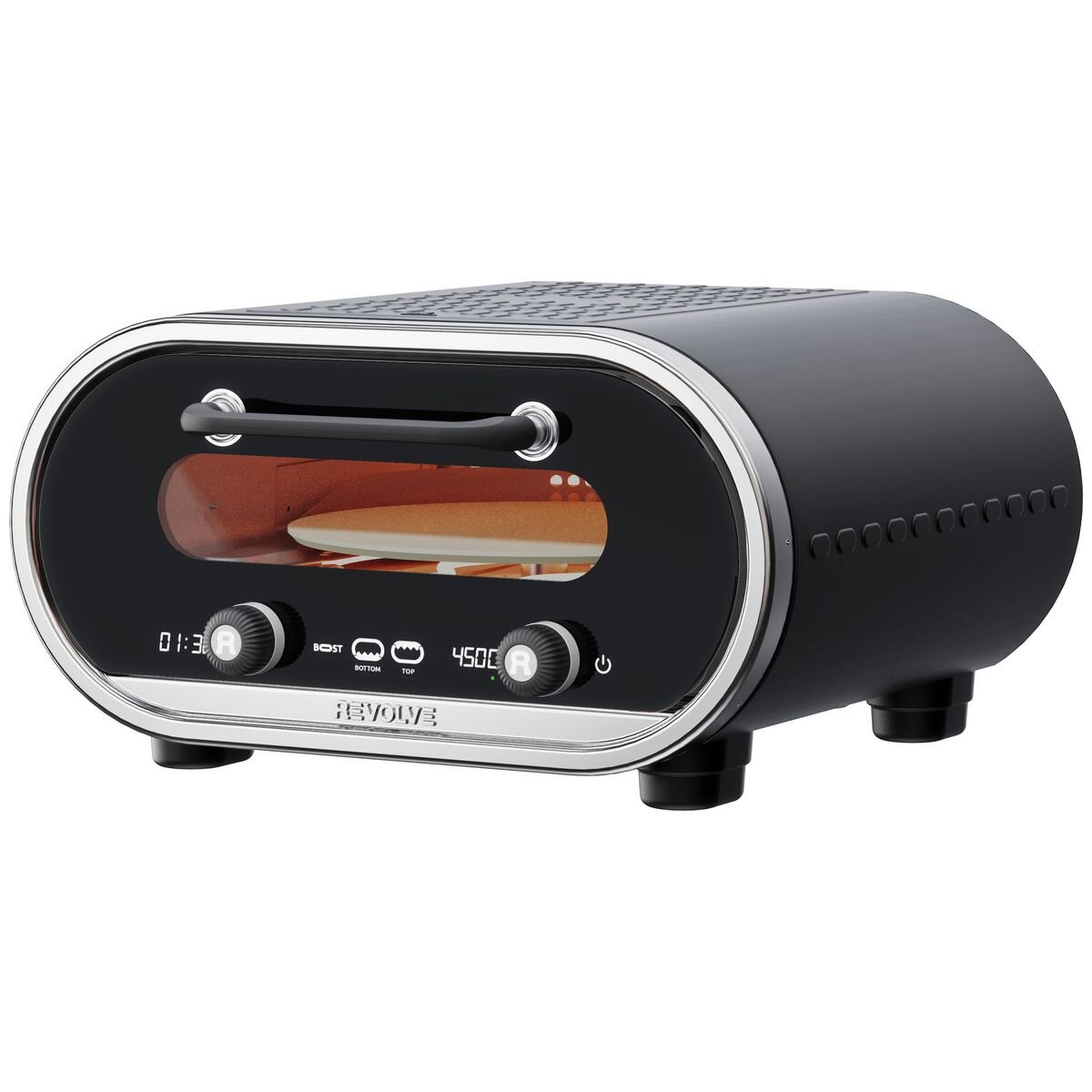 Evolve dark grey smart electric pizza oven - 450°C, 13-inch rotating stone, indoor and outdoor - RVEPO1001-AN