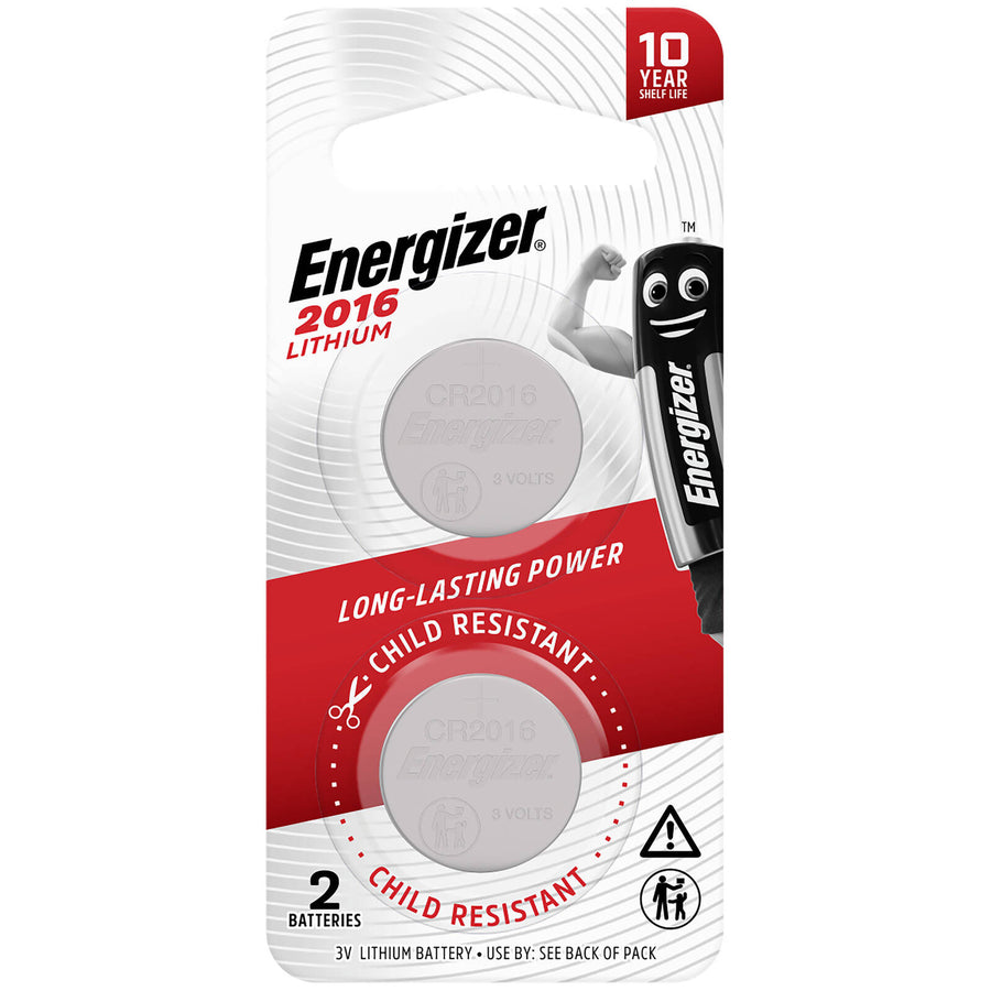Energizer 2016 3V Lithium Coin Battery 2 Pack CR2016