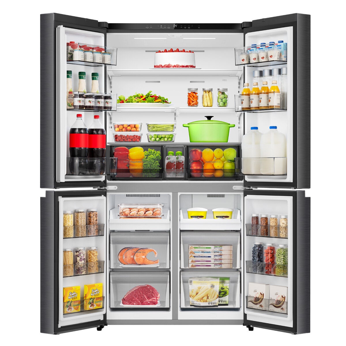 Hisense 647L French Door Fridge - Dark Stainless Steel, 4.5 Star Energy, ConnectLife - HRCD640TB