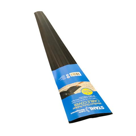 Stahl 65mm x 1m Light Duty Rubber Cable Cover Black Floor Protector