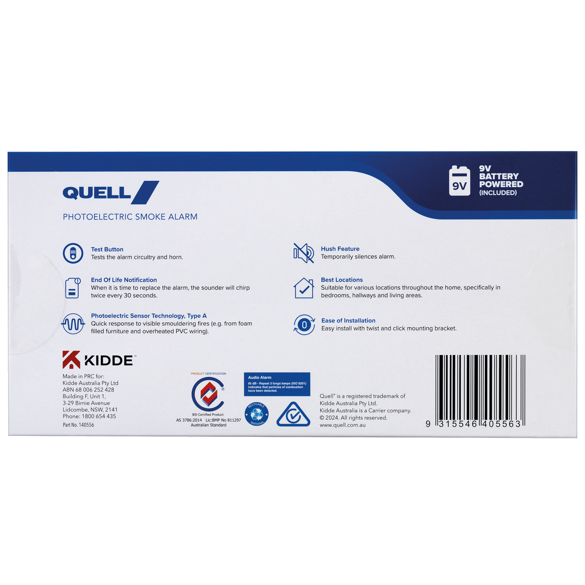 Quell Q501 Photoelectric Smoke Alarm 4 Pack - 102mm x 102mm - Easy Installation - SuperSaverAU - view 3
