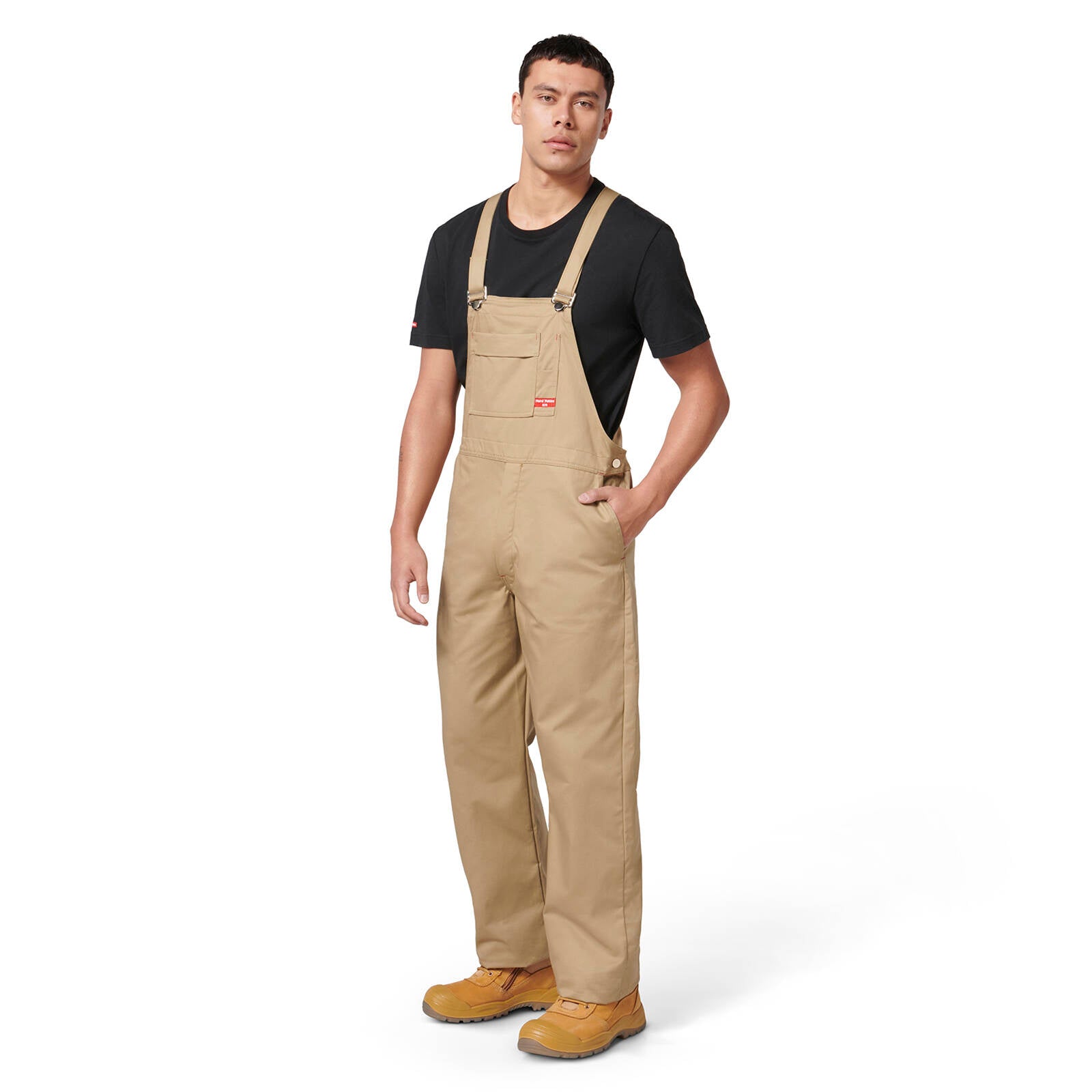 Hard Yakka Khaki Cotton Drill Bib & Brace Overalls, Men's Size 107, 290gsm