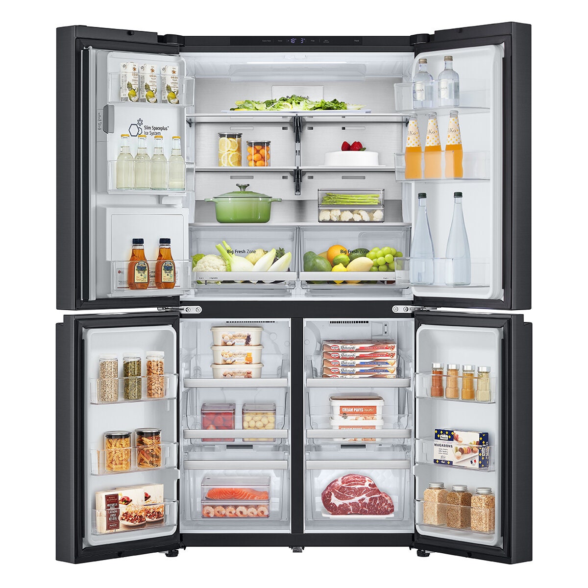 LG 637L French Door Fridge - Ice and Water, Matte Black, Inverter Linear Compressor - GF-L700MBL