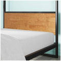 Zinus Ironline Queen canopy bed frame - black steel with wood accents, non-slip slats - AU-IRPBHC-14Q