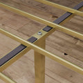 Zinus Double Metal Canopy Bed Frame - Gold Steel Frame, Slatted Support, 250kg Capacity - AU-CPBFG-D