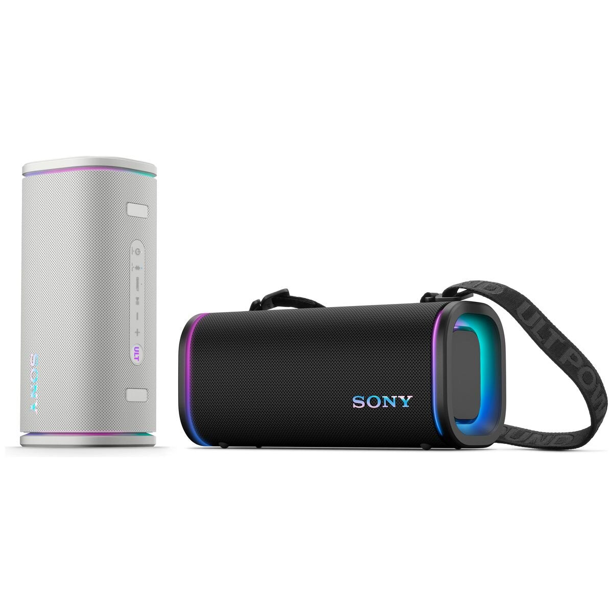 Sony ULT Field 5 portable Bluetooth speaker in white - IP67, 25-hour battery, party light - SRSULT50W