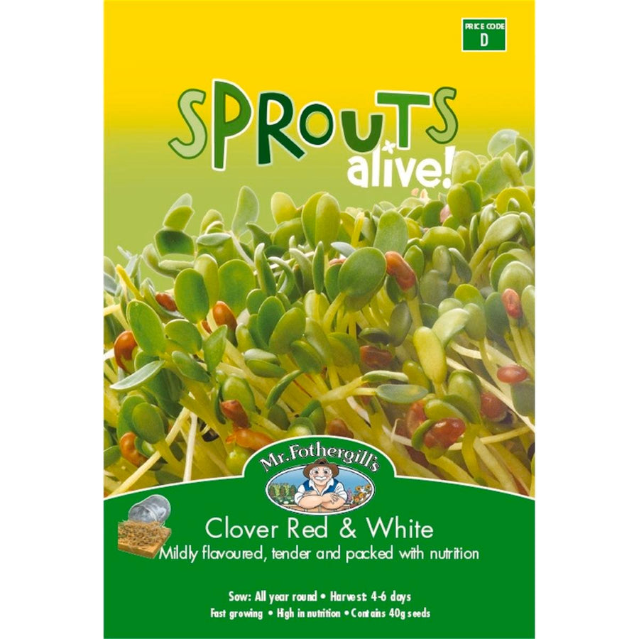Mr Fothergill Sprouts Alive Clover Red White Seeds 110mm Nutritious - SuperSaverAU - view 1