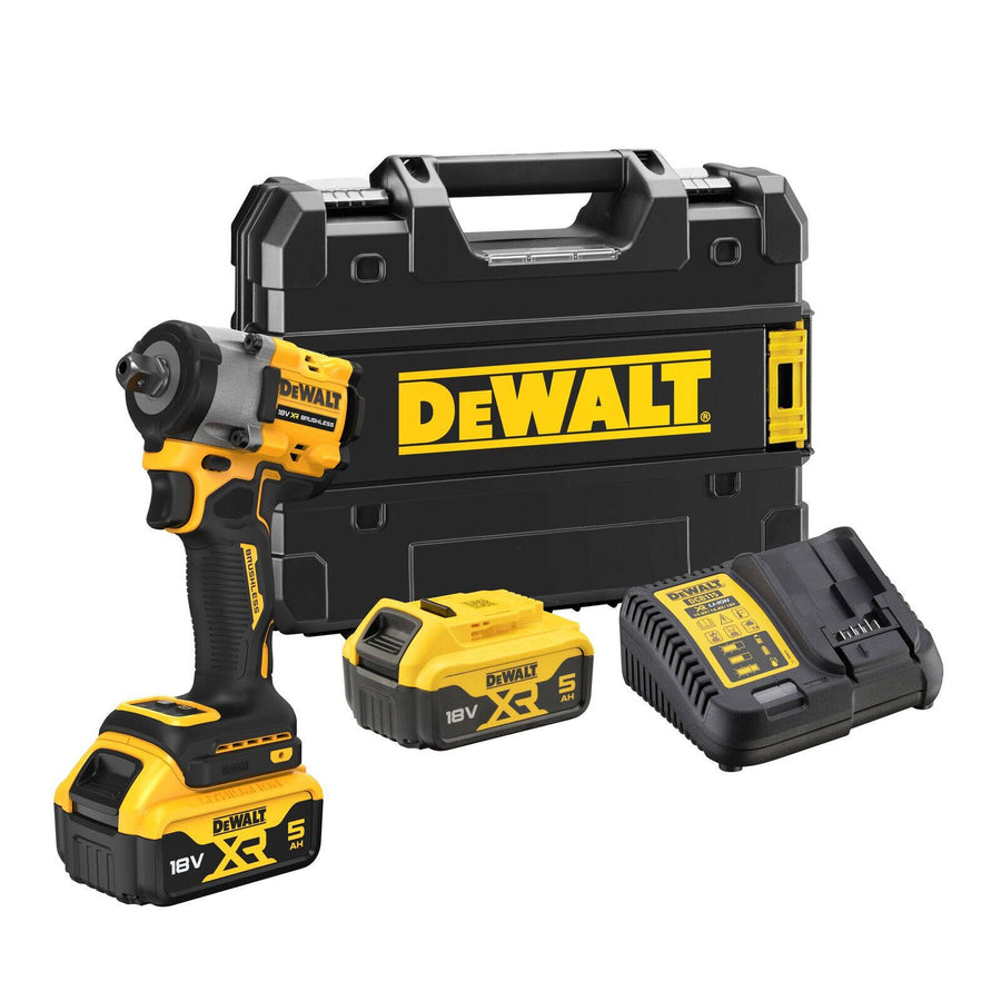 DeWALT 18V 5.0Ah XR Li-ion Cordless Brushless 1/2" Pin Detent Impact Wrench Kit DCF922P2T-XE