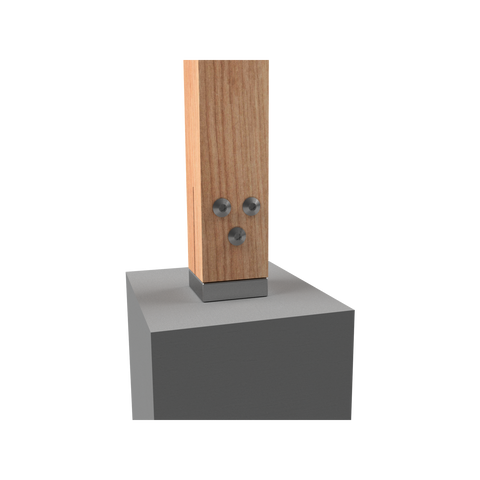 VUEPRO 90mm Galvanised Concealed Bolt Down Post Support Kit
